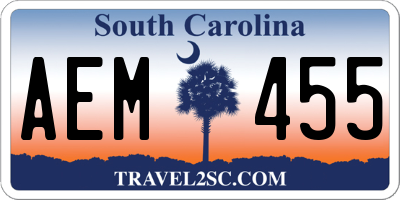 SC license plate AEM455