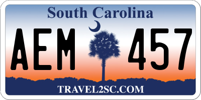 SC license plate AEM457