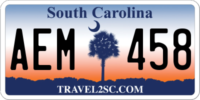 SC license plate AEM458