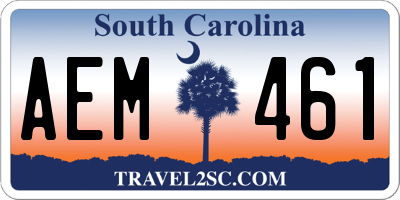 SC license plate AEM461