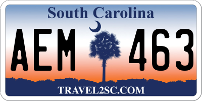 SC license plate AEM463