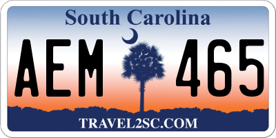 SC license plate AEM465