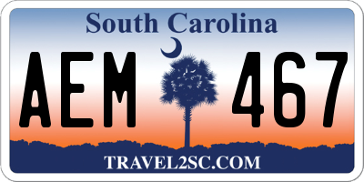 SC license plate AEM467