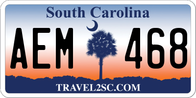 SC license plate AEM468
