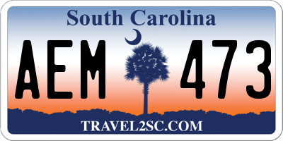 SC license plate AEM473