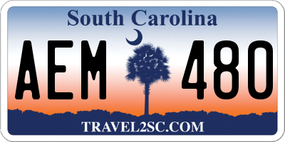 SC license plate AEM480