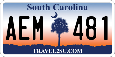 SC license plate AEM481