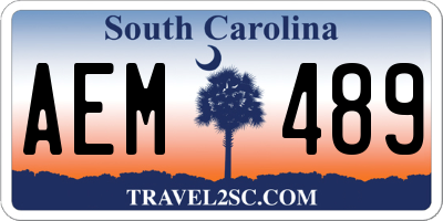 SC license plate AEM489