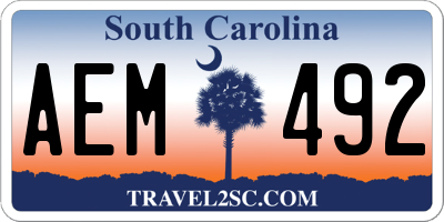 SC license plate AEM492