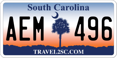 SC license plate AEM496
