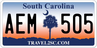 SC license plate AEM505