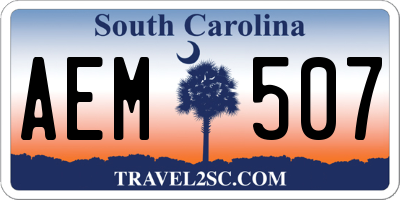 SC license plate AEM507