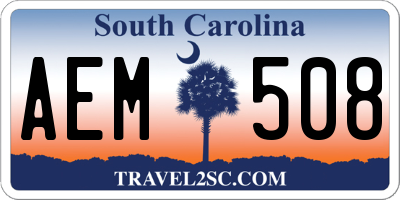 SC license plate AEM508