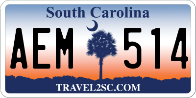 SC license plate AEM514