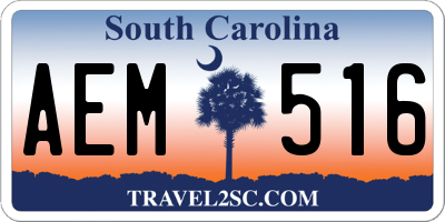 SC license plate AEM516