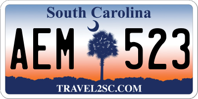 SC license plate AEM523