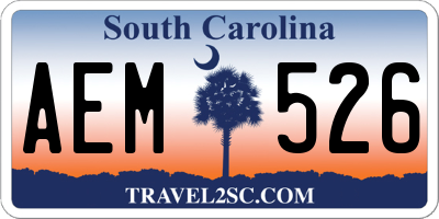 SC license plate AEM526