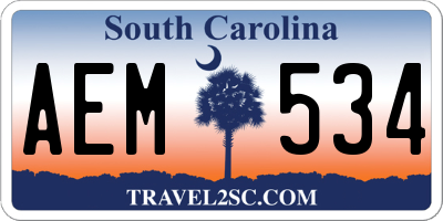 SC license plate AEM534