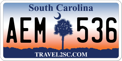 SC license plate AEM536