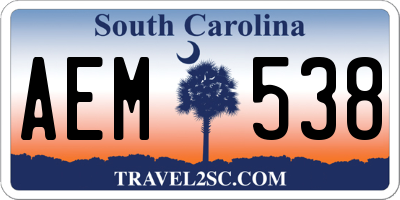 SC license plate AEM538