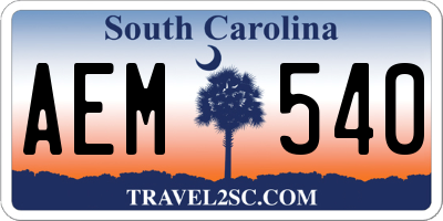 SC license plate AEM540