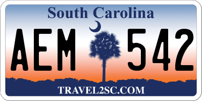 SC license plate AEM542