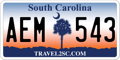 SC license plate AEM543