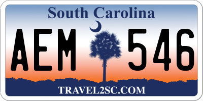 SC license plate AEM546