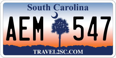 SC license plate AEM547