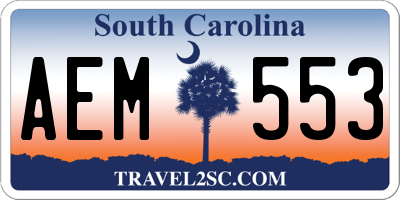 SC license plate AEM553