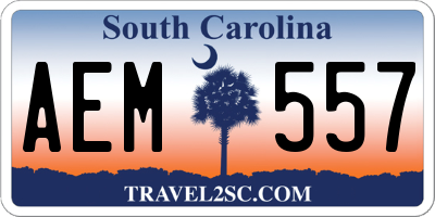 SC license plate AEM557