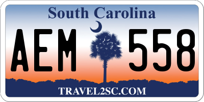 SC license plate AEM558