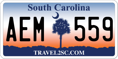 SC license plate AEM559