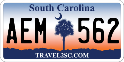 SC license plate AEM562