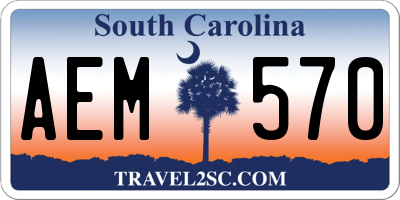 SC license plate AEM570