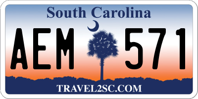 SC license plate AEM571