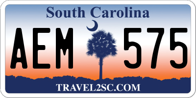 SC license plate AEM575