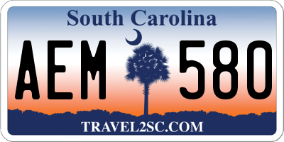 SC license plate AEM580