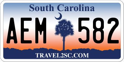 SC license plate AEM582