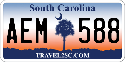 SC license plate AEM588