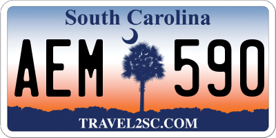 SC license plate AEM590