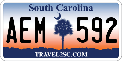 SC license plate AEM592