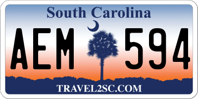 SC license plate AEM594
