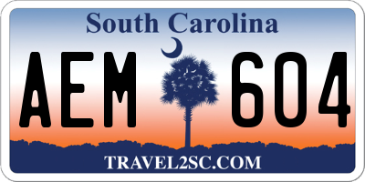 SC license plate AEM604