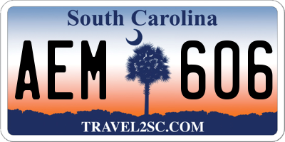 SC license plate AEM606