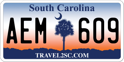 SC license plate AEM609