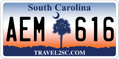SC license plate AEM616