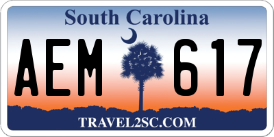 SC license plate AEM617