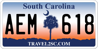 SC license plate AEM618