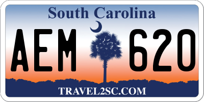 SC license plate AEM620